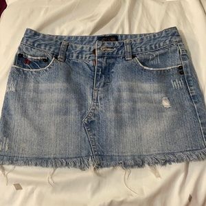 Aeropostale jean/ denim mini skirt destroyed 00
